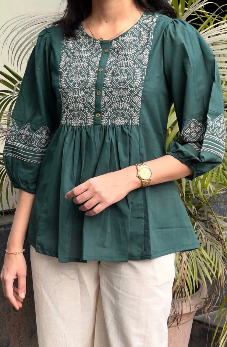 cotton tunic with cotton plazo - Image 2