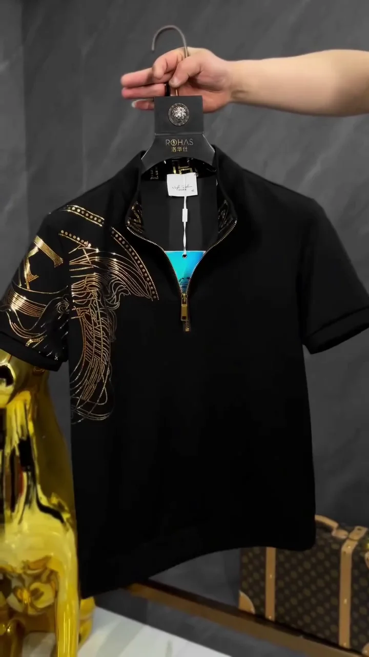 Men Black Solid Polo Polos - Image 2