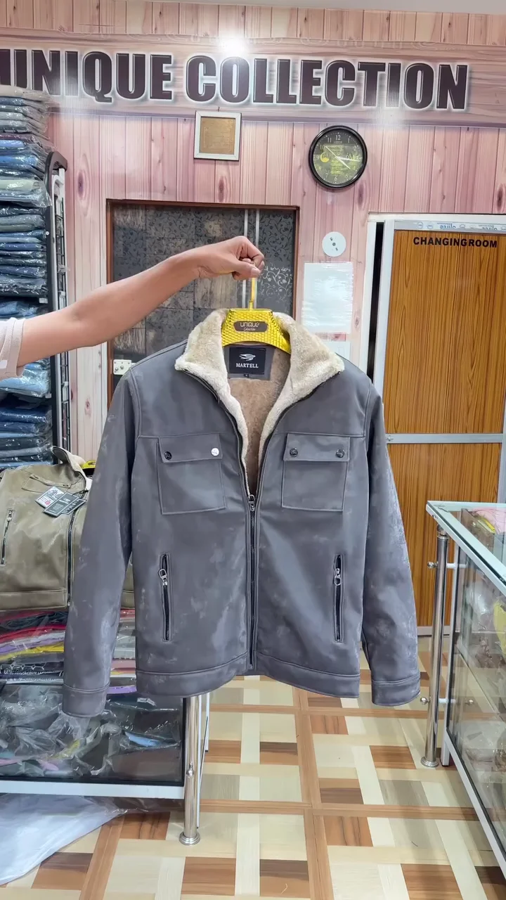Winter Warm Fleece Collar Biker Jacket for Men