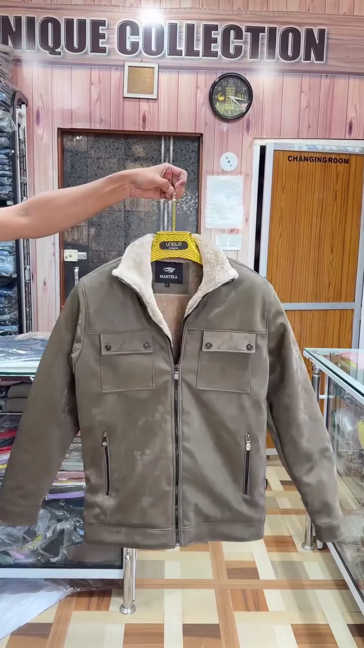 Winter Warm Fleece Collar Biker Jacket for Men - Image 3