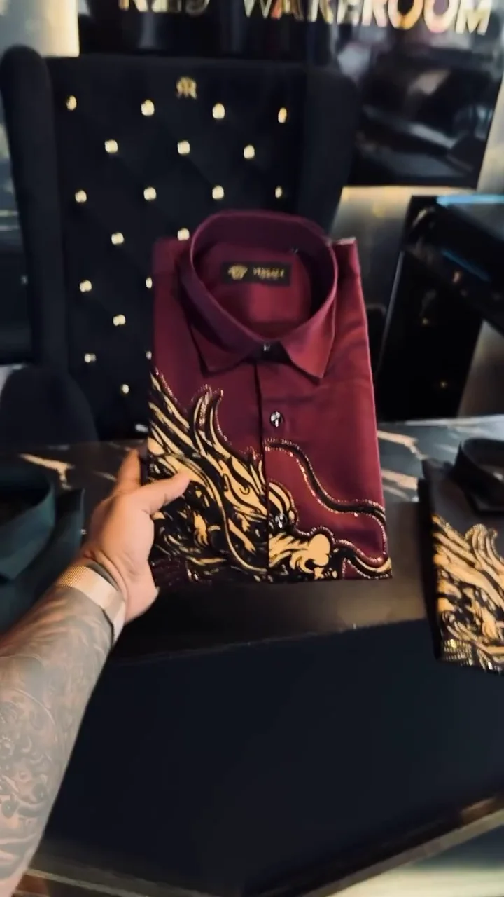 Men’s Designer Printed Formal Shirt - Image 2