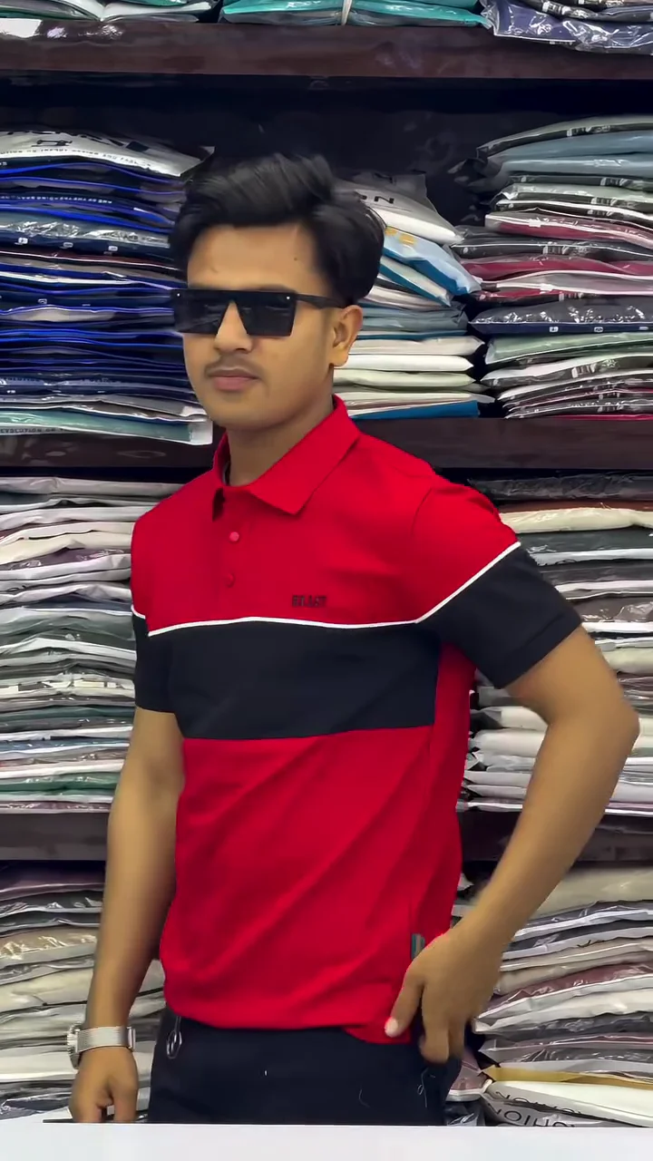 Men’s Cotton Color Block Polo Neck Half Sleeve WhiteBlack Color T-Shirt S Size - Image 7