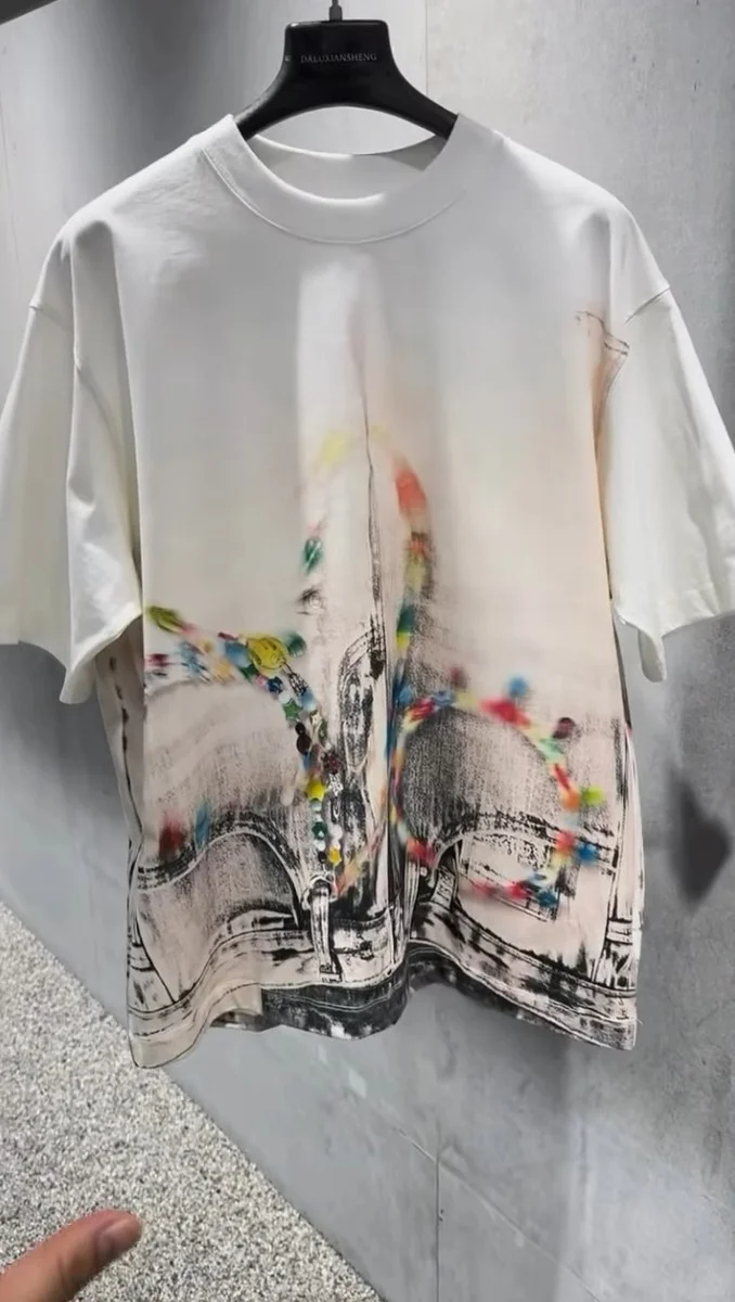 Mens White Denim Pocket Print T Shirt ✨ - Image 2