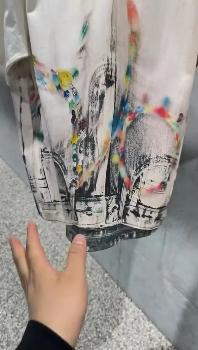 Mens White Denim Pocket Print T Shirt ✨ - Image 3