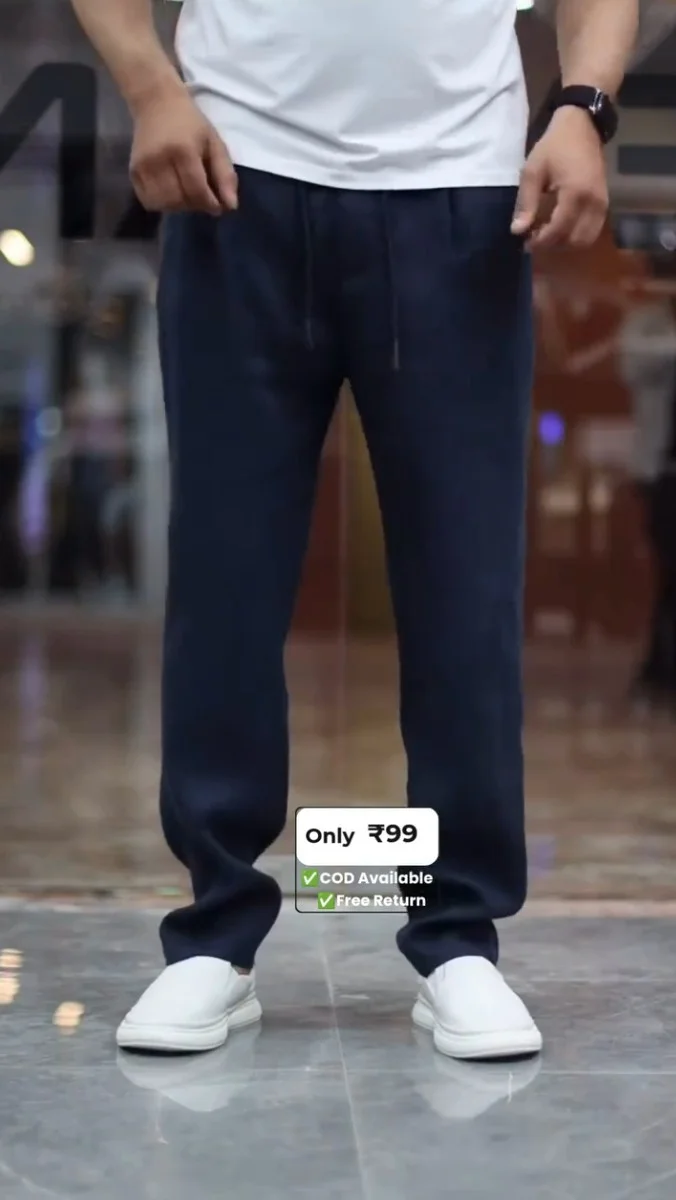 Men’s Lifestyle Co Linen Relaxed-Fit Regular Trousers Pent - Image 4