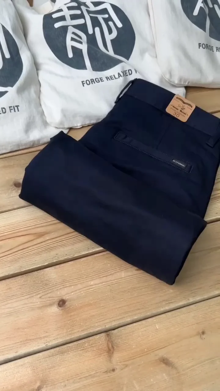Men’s Navy Blue Slim-Fit Stretch Chino Pants ✨ - Image 2