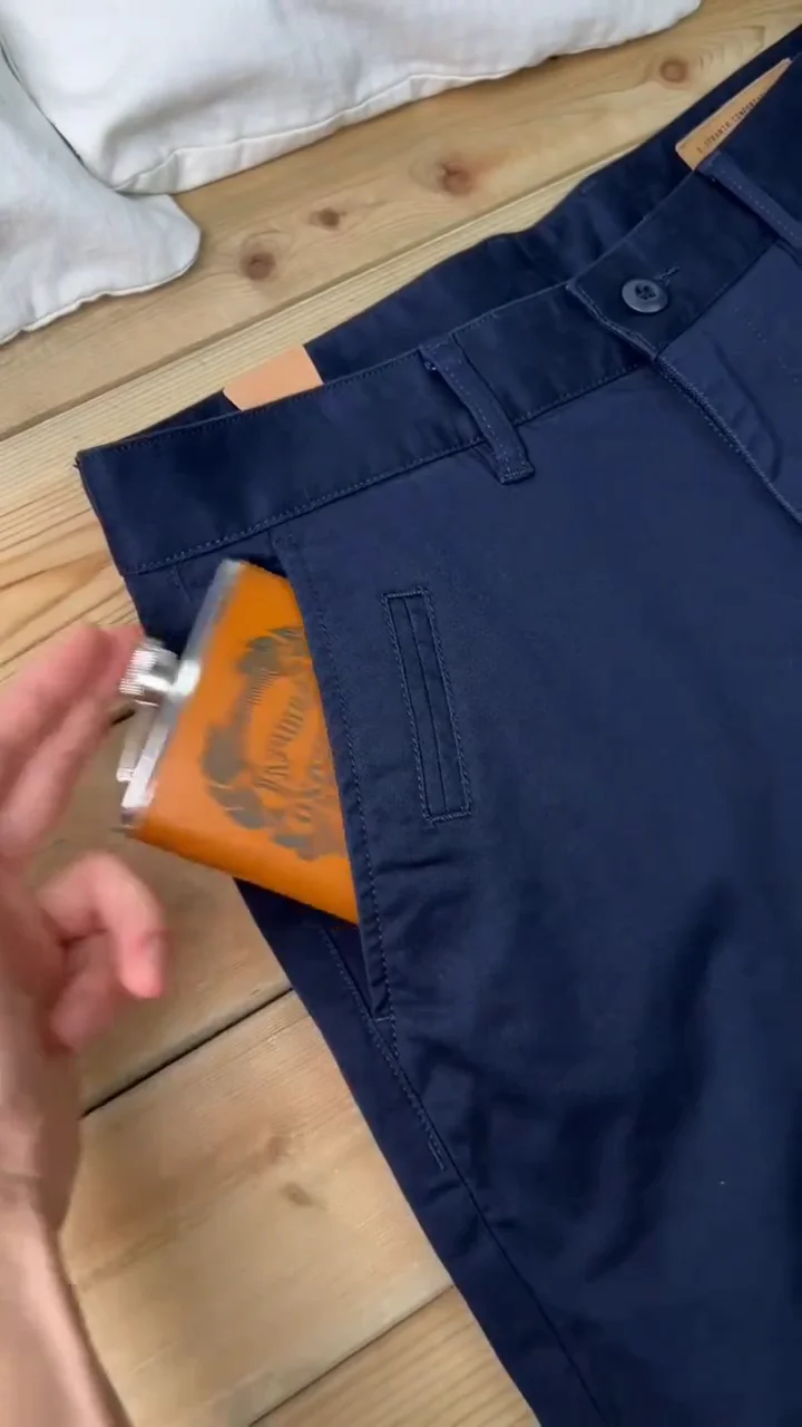 Men’s Navy Blue Slim-Fit Stretch Chino Pants ✨ - Image 3