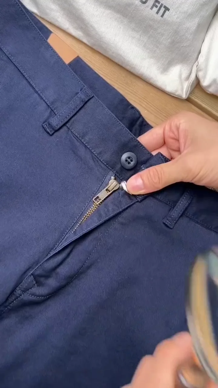 Men’s Navy Blue Slim-Fit Stretch Chino Pants ✨ - Image 4