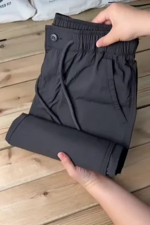 Men’s Black Elastic Waist Smart Casual Stretch Trousers ✨