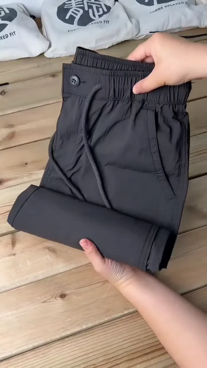 Men’s Black Elastic Waist Smart Casual Stretch Trousers ✨