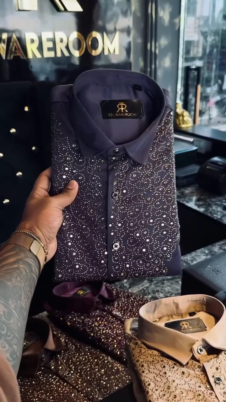 Crystal-Embellished Luxury Dress Shirt ✨ - Image 3