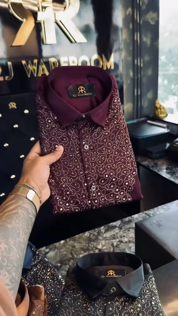 Crystal-Embellished Luxury Dress Shirt ✨ - Image 7