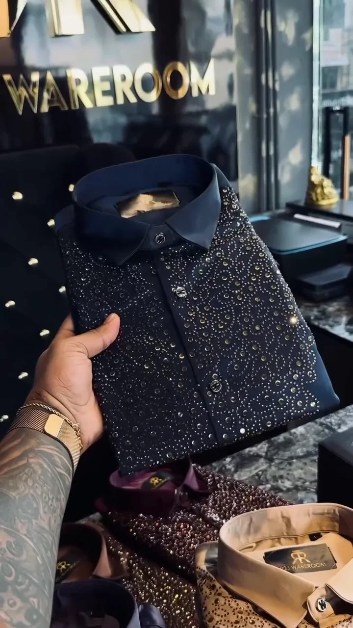 Crystal-Embellished Luxury Dress Shirt ✨ - Image 9