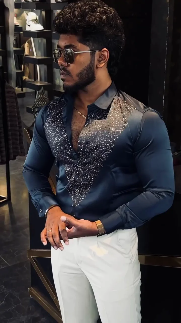 Crystal-Embellished Luxury Dress Shirt ✨ - Image 5