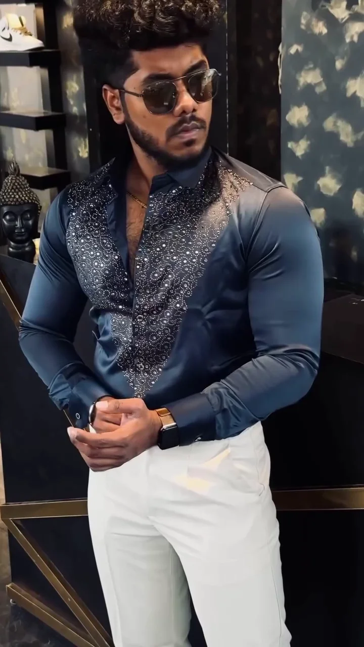 Crystal-Embellished Luxury Dress Shirt ✨ - Image 4