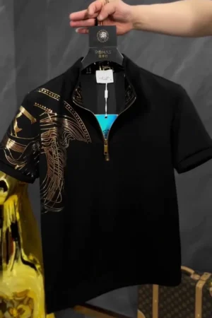 Men Black Solid Polo Polos ★