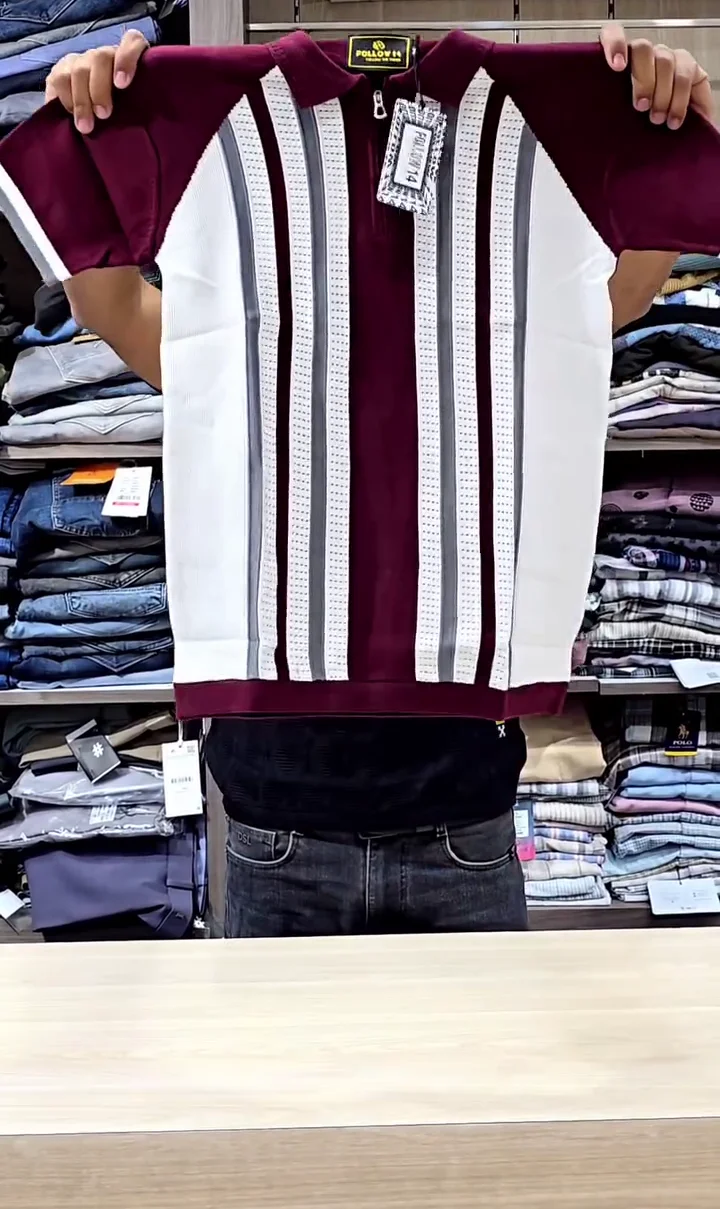Marr Knitted Zipped Polo Shirt Navy ✨ - Image 3