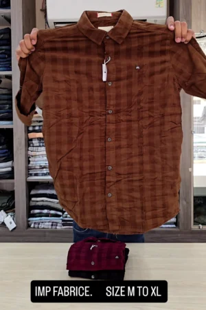 Men Spread Collar Tartan Checked Cotton Slim Fit Casual Shirt