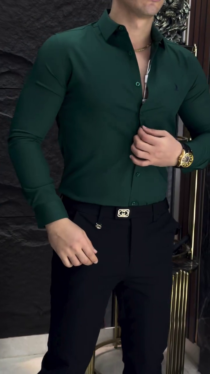 Men’s Cotton Blend Solid Shirt ✨