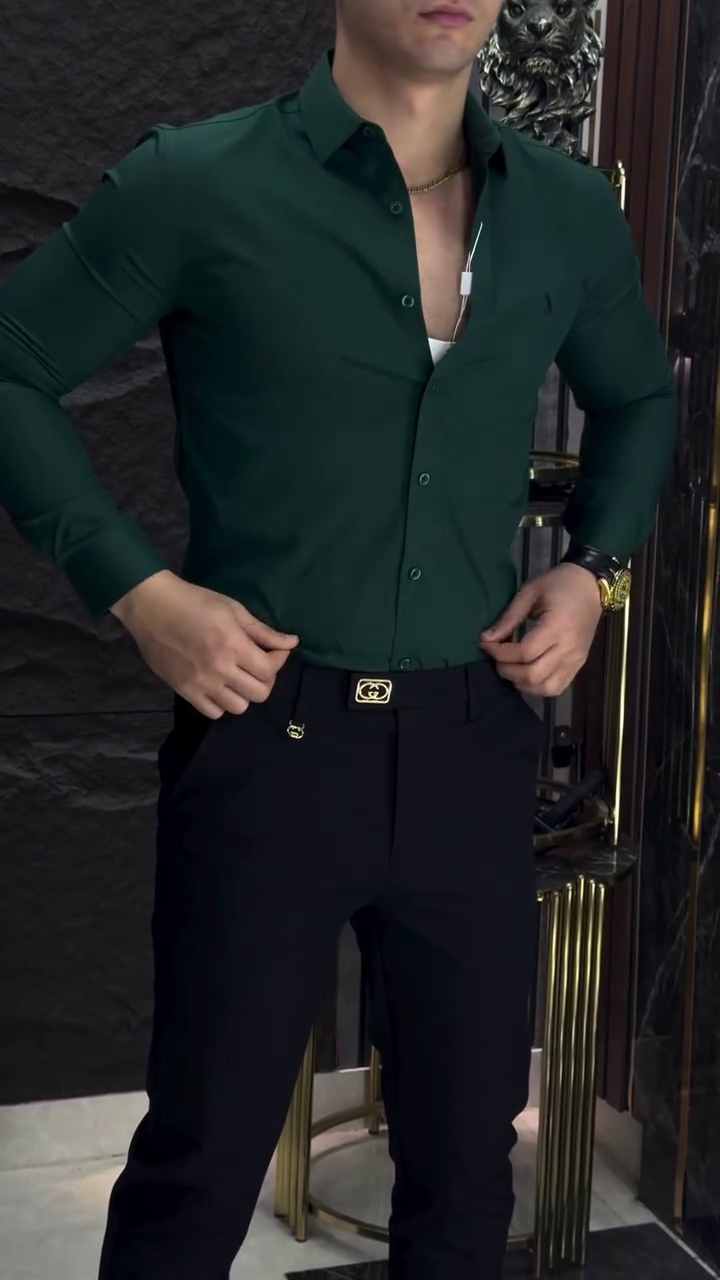Men’s Cotton Blend Solid Shirt ✨ - Image 2