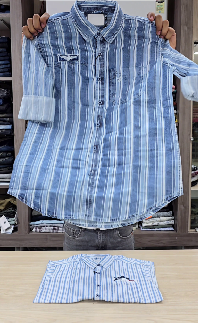 Mens Comfort Vertical Stripes Spread Collar Roll-Up Sleeves Cotton Casual Shirt ✨ - Image 4