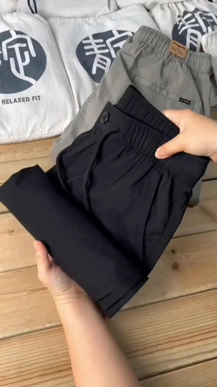 Casual Solid Men’s Regular Fit Drawstring Cargo Pants with Multiple Pockets ★ - Image 2