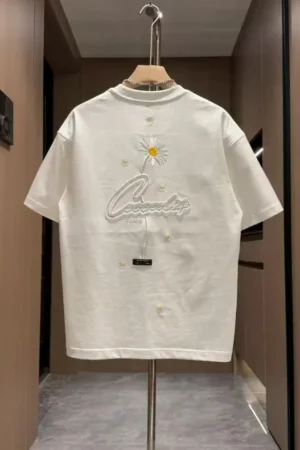 mens white cotton drop-shoulder t-shirt ✨