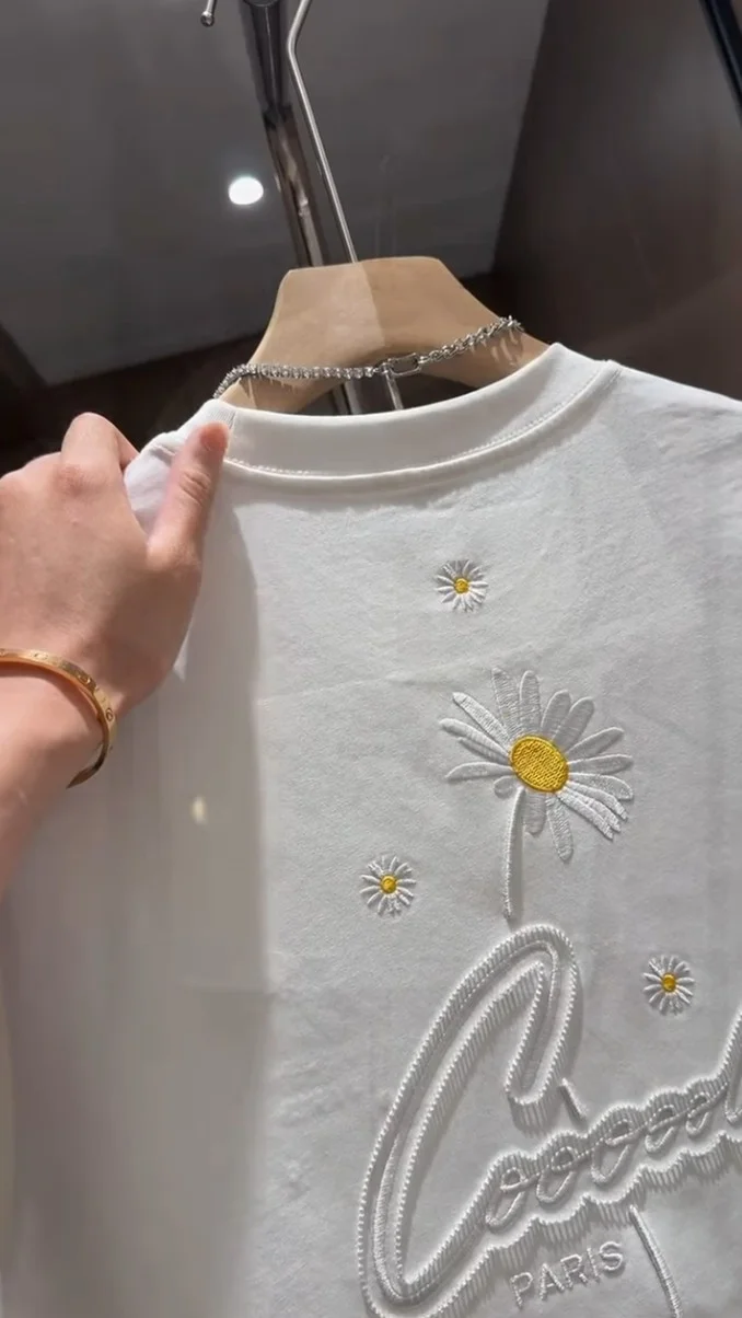 mens white cotton drop-shoulder t-shirt ✨ - Image 3